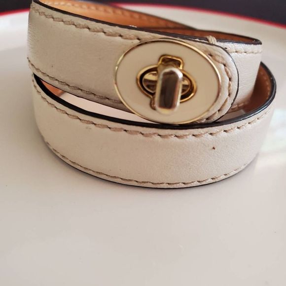 Coach Jewelry - Coach Double Wrap Leather Bracelet with Turnlock
